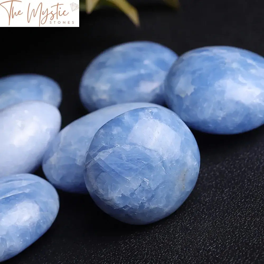 Blue Celestite Palm Stone