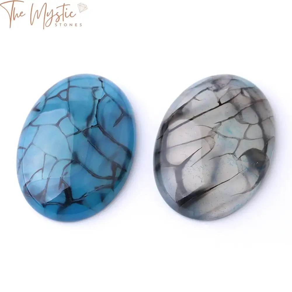 Blue Dragon Vein Agate Cabochons