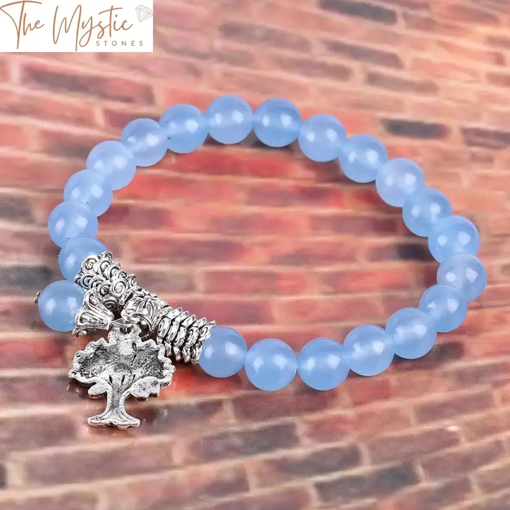 Blue Gemstone Tree Of Life Bracelet