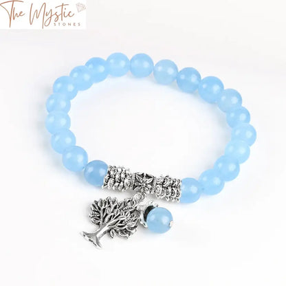 Blue Gemstone Tree Of Life Bracelet