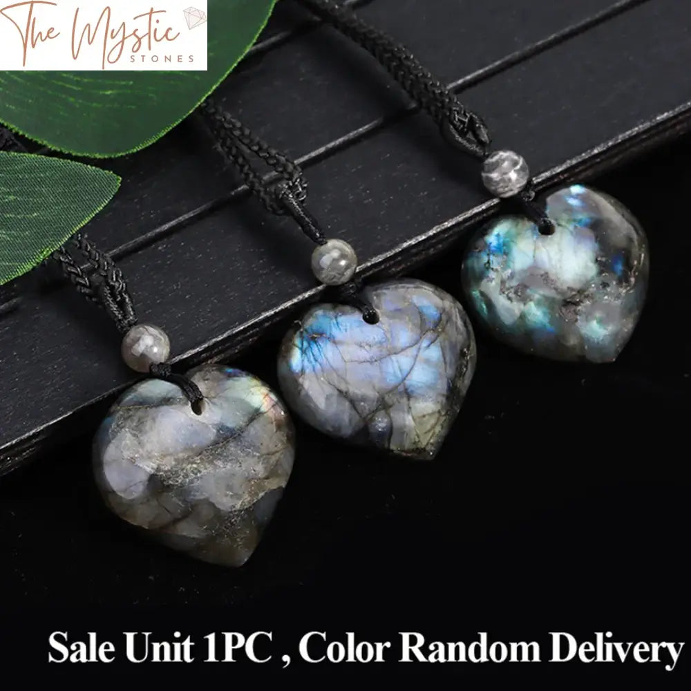 Blue Labradorite Heart Pendant Necklace