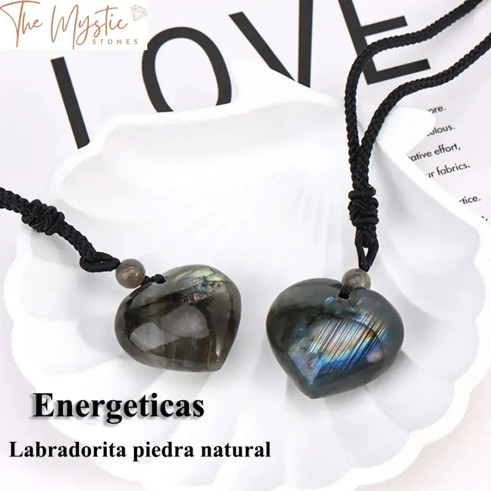 Blue Labradorite Heart Pendant Necklace