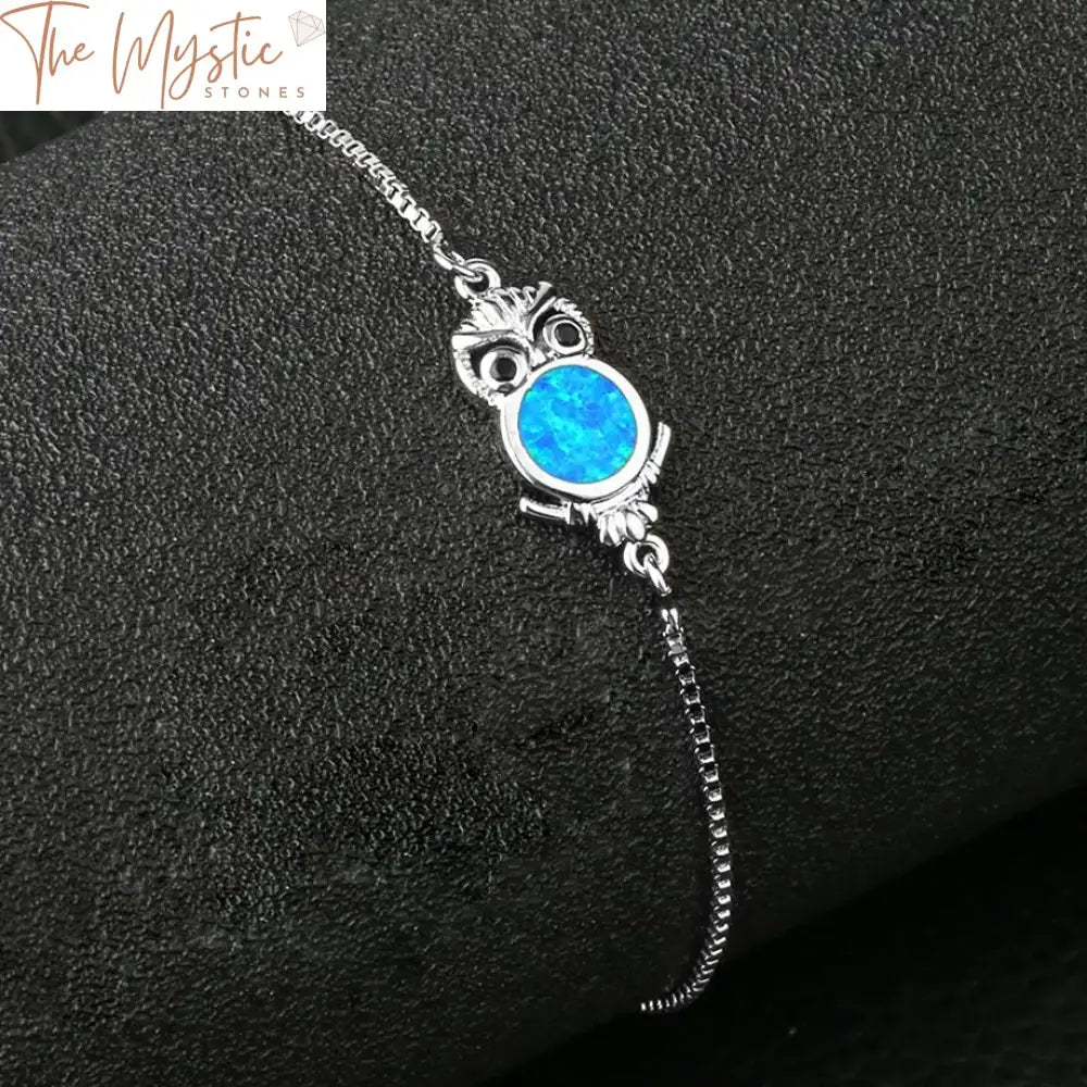 Blue Opal Owl Bracelet