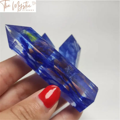 Blue Quartz Crystal Obelisk Wand