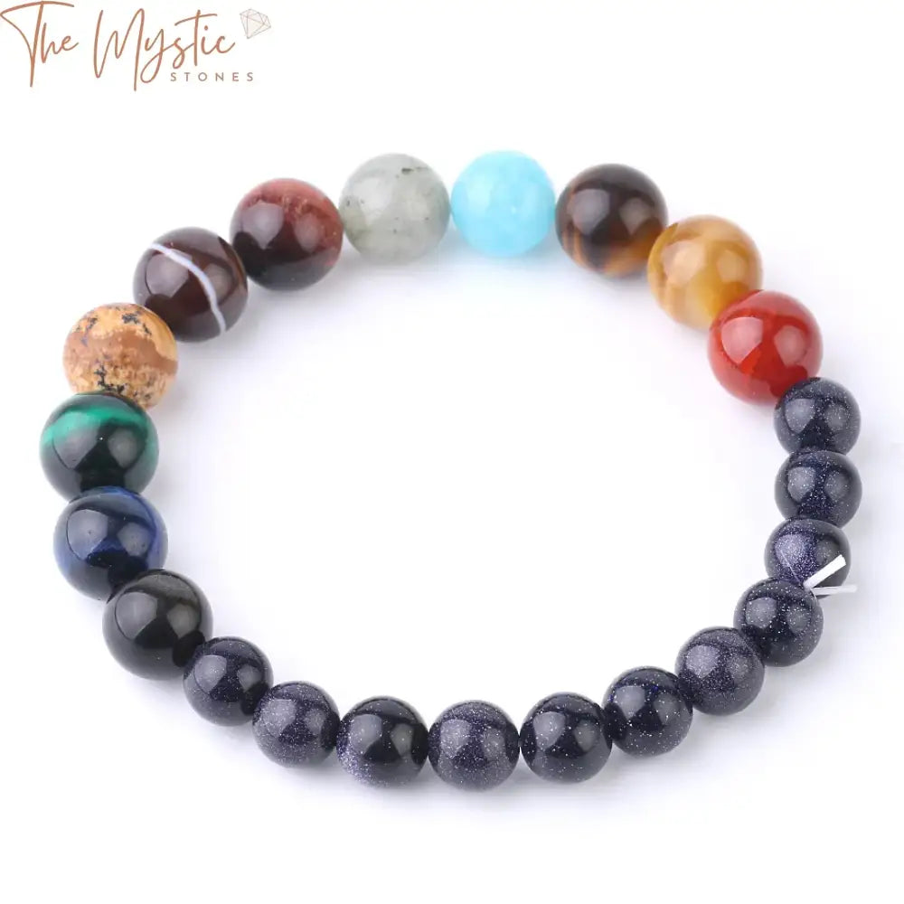 Blue Sand & Natural Stone Elastic Bracelet