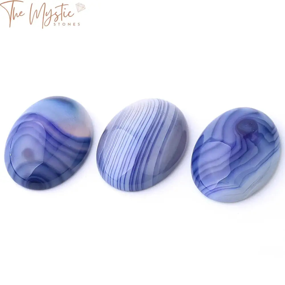 Blue Vein Agate Cabochon 22X30Mm