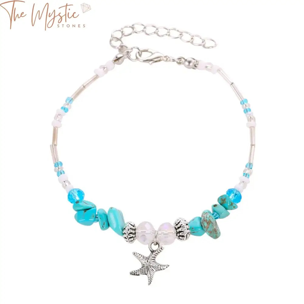 Bohemian Blue Evil Eye Beaded Anklet