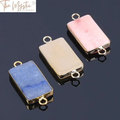 Bohemian Natural Stone Rectangle Connector Beads