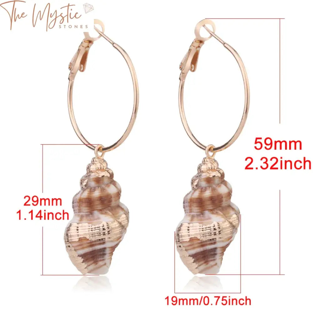 Boho Conch Shell Hoop Earrings