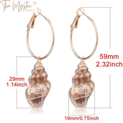 Boho Conch Shell Hoop Earrings