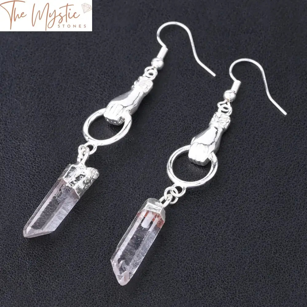 Boho Crystal Quartz Drop Earrings