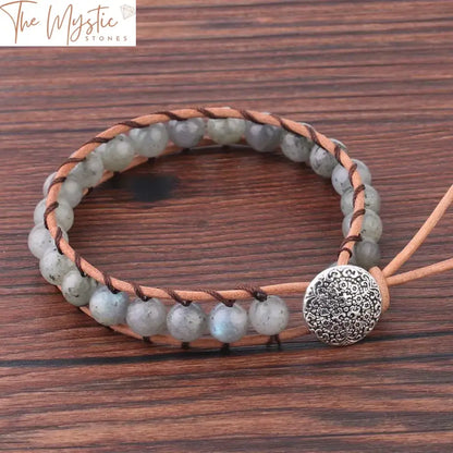 Boho Spectrolite Double-Wrap Bracelet