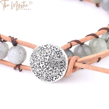 Boho Spectrolite Double-Wrap Bracelet