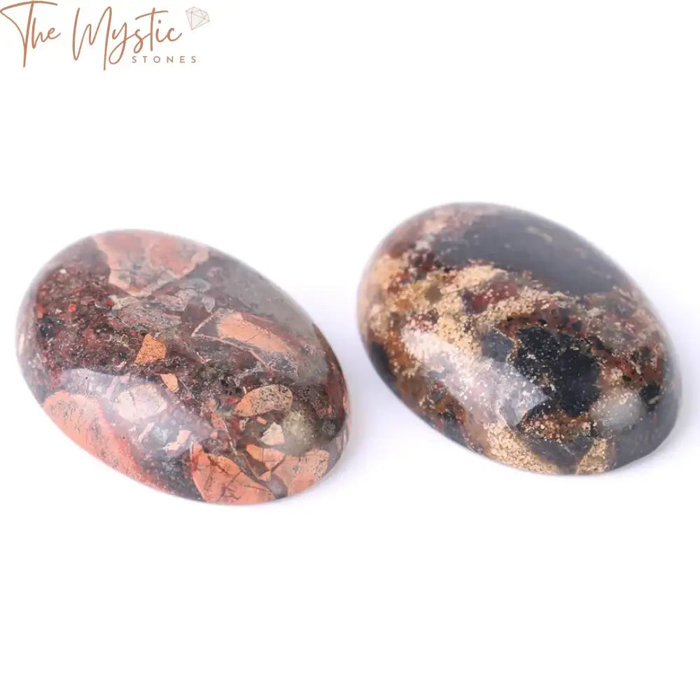 Breciated Jasper Cabochon Dome Bead