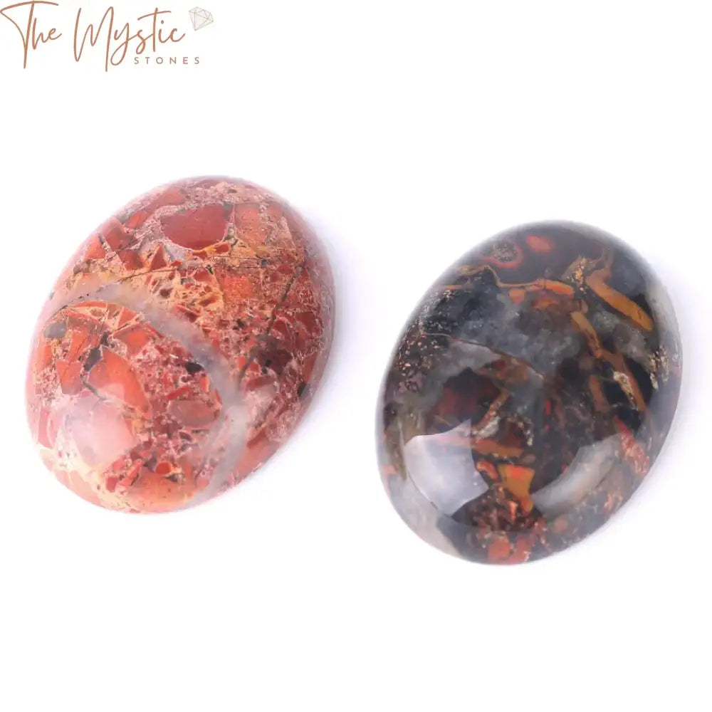 Breciated Jasper Cabochon Dome Bead