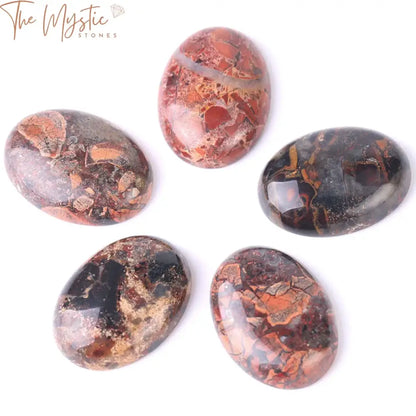 Breciated Jasper Cabochon Dome Bead