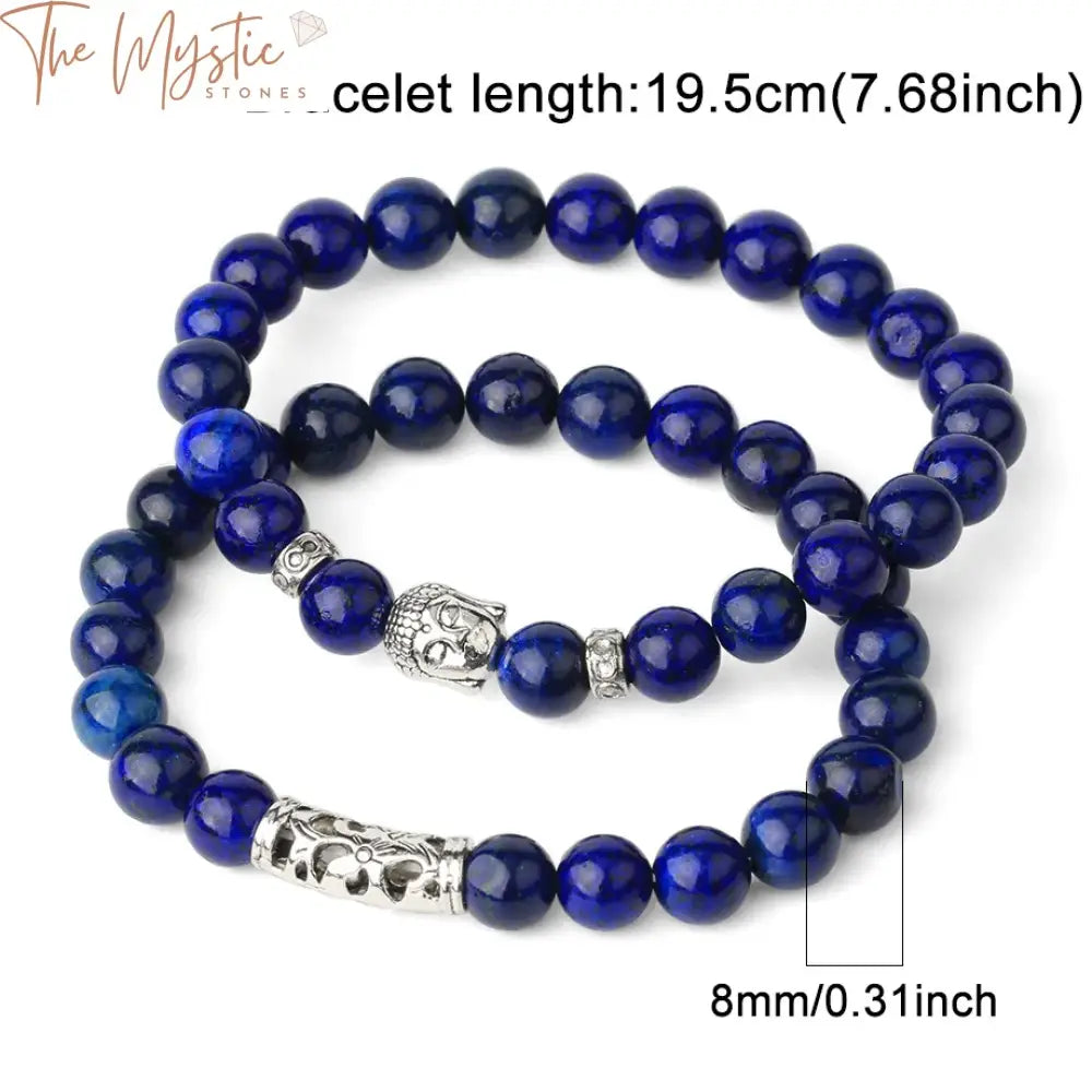 Buddha Head Natural Stone 8Mm Bracelet Set