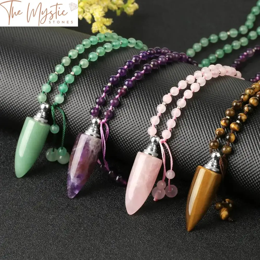 Bullet Gemstone Pendant Necklace