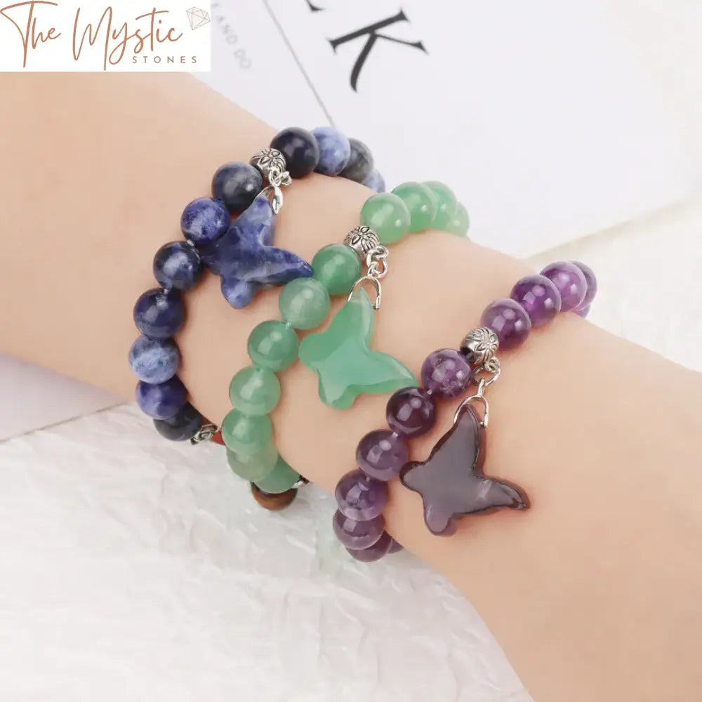 Butterfly Crystal & Amethyst Chakra Bracelet