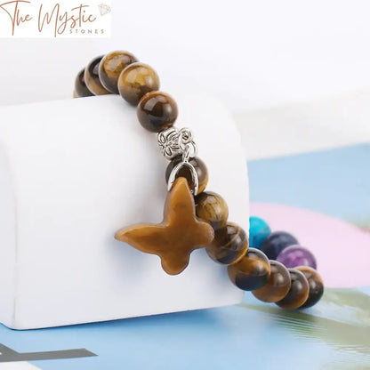 Butterfly Crystal & Amethyst Chakra Bracelet