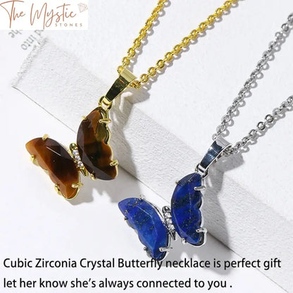 Butterfly Crystal Pendant Necklace