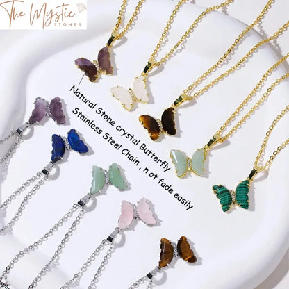 Butterfly Crystal Pendant Necklace