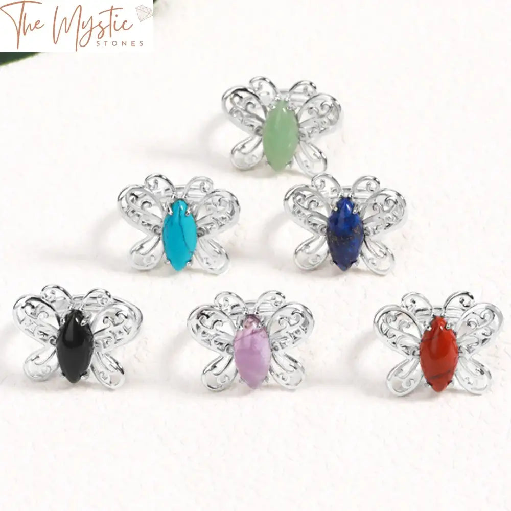 Butterfly Natural Stone Ring