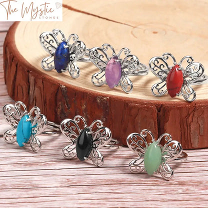 Butterfly Natural Stone Ring