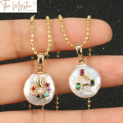 Celestial Pearl & Rhinestone Necklace Set