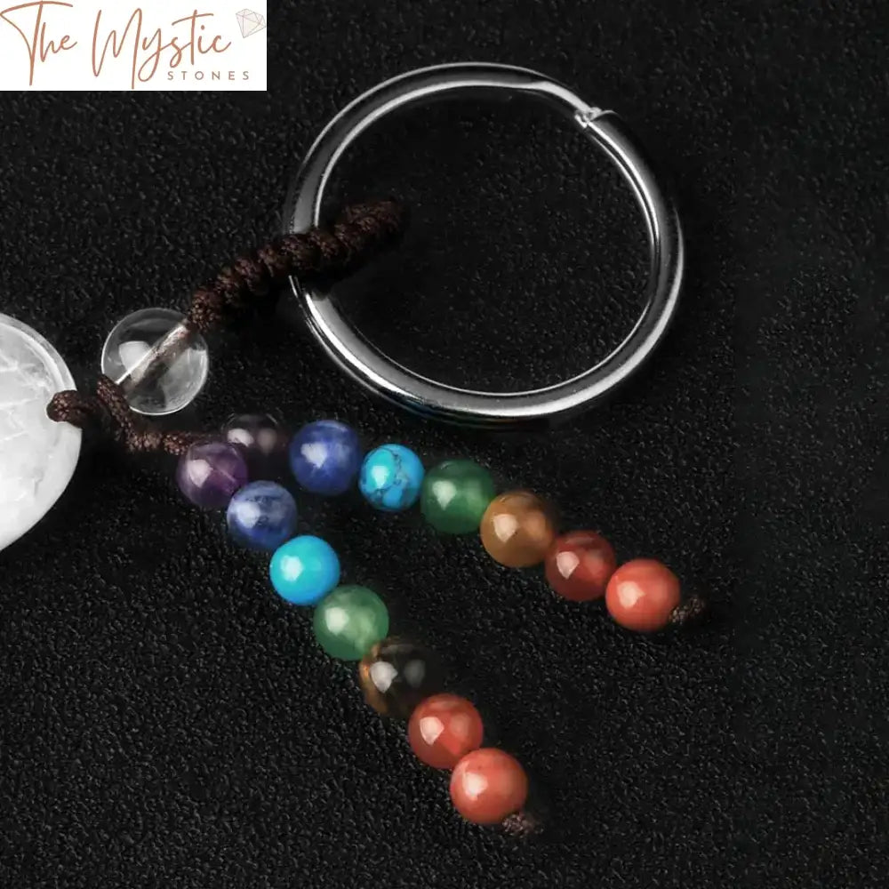 Chakra Angel Wing Gemstone Keychain