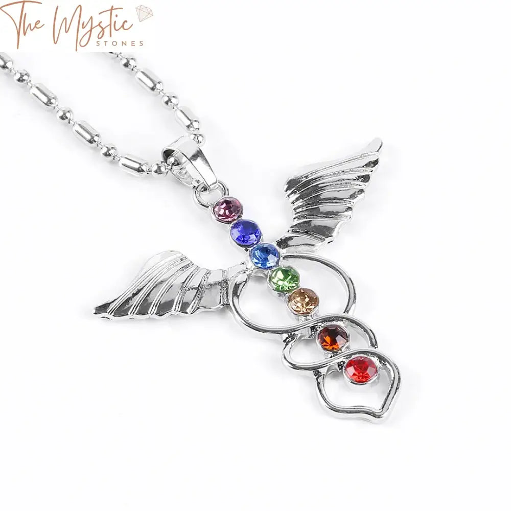 Chakra Angel Wings & Tree Of Life Pendant