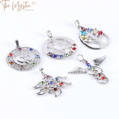 Chakra Angel Wings & Tree Of Life Pendant