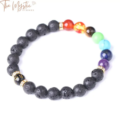 Chakra Balance 8Mm Black Lava Stone Bracelet