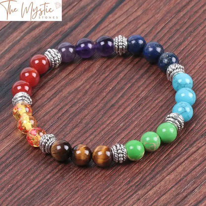 Chakra Balance Bracelet With Natural Stone Beads