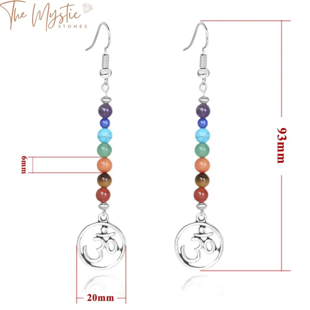 Chakra Bead Fringe Drop Earrings E708