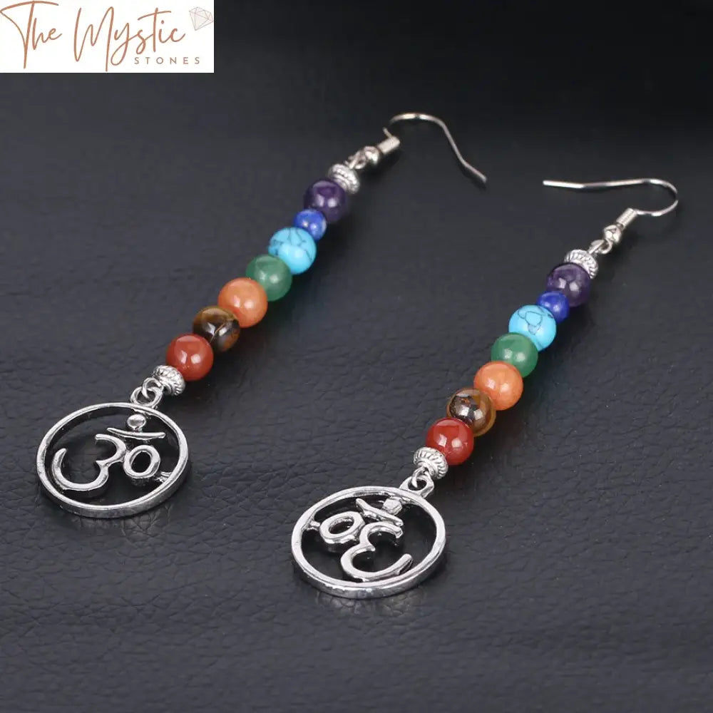 Chakra Bead Fringe Drop Earrings E708