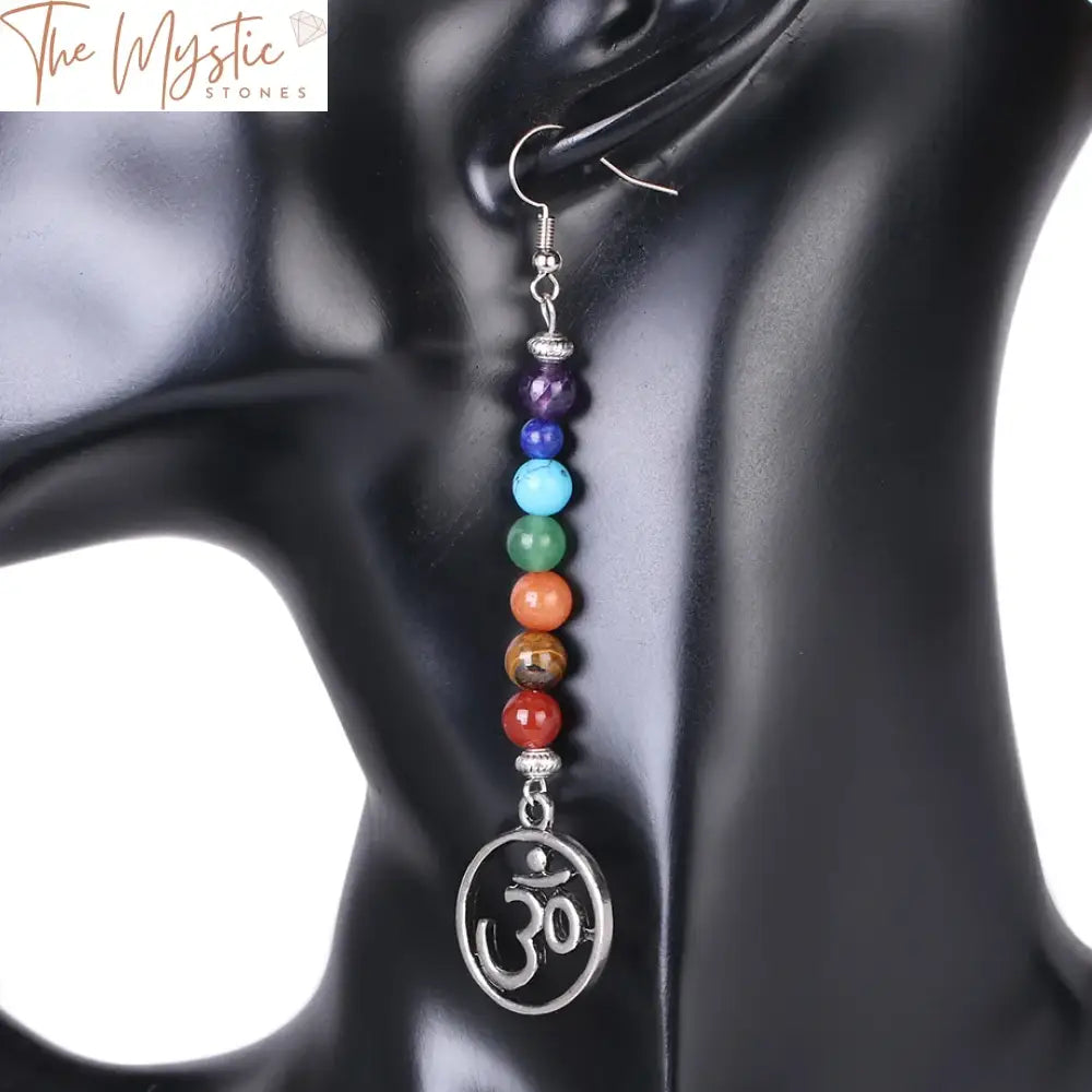 Chakra Bead Fringe Drop Earrings E708