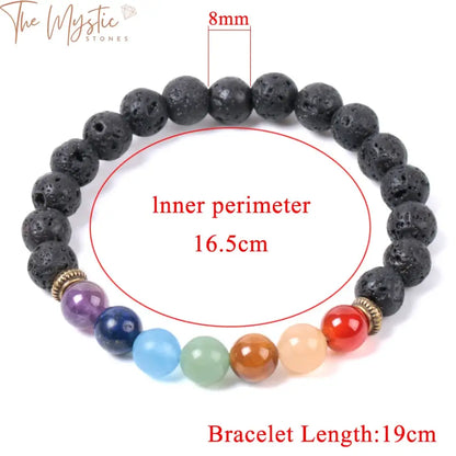 Chakra & Black Lava Men’s Bracelet