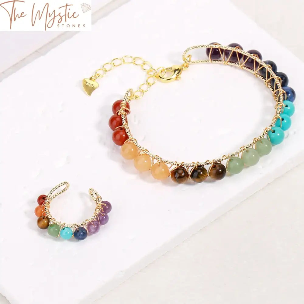 Chakra Crystal Jewelry Set - Gold Luxe Edition