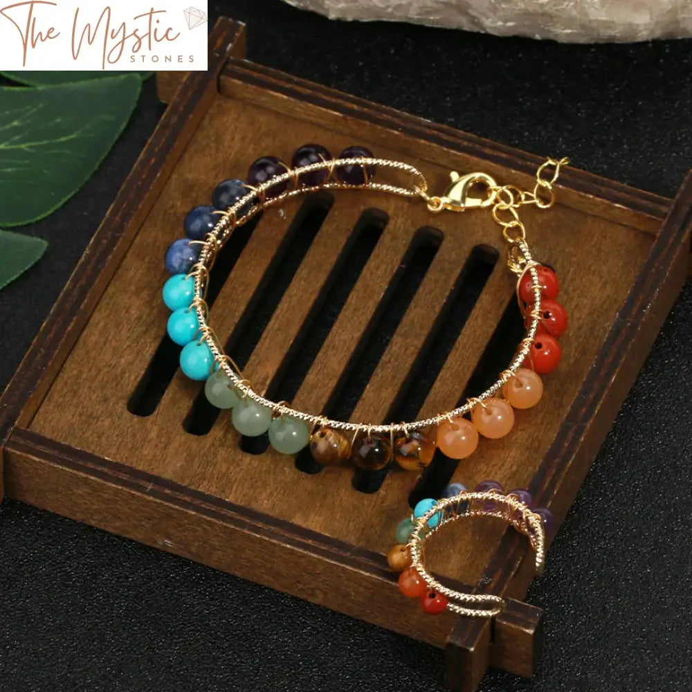 Chakra Crystal Jewelry Set - Gold Luxe Edition