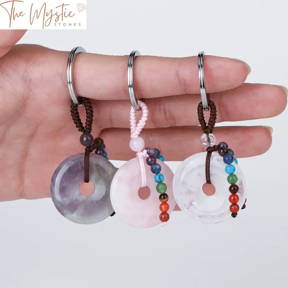 Chakra Crystal Keychain – Silver & Pink Quartz