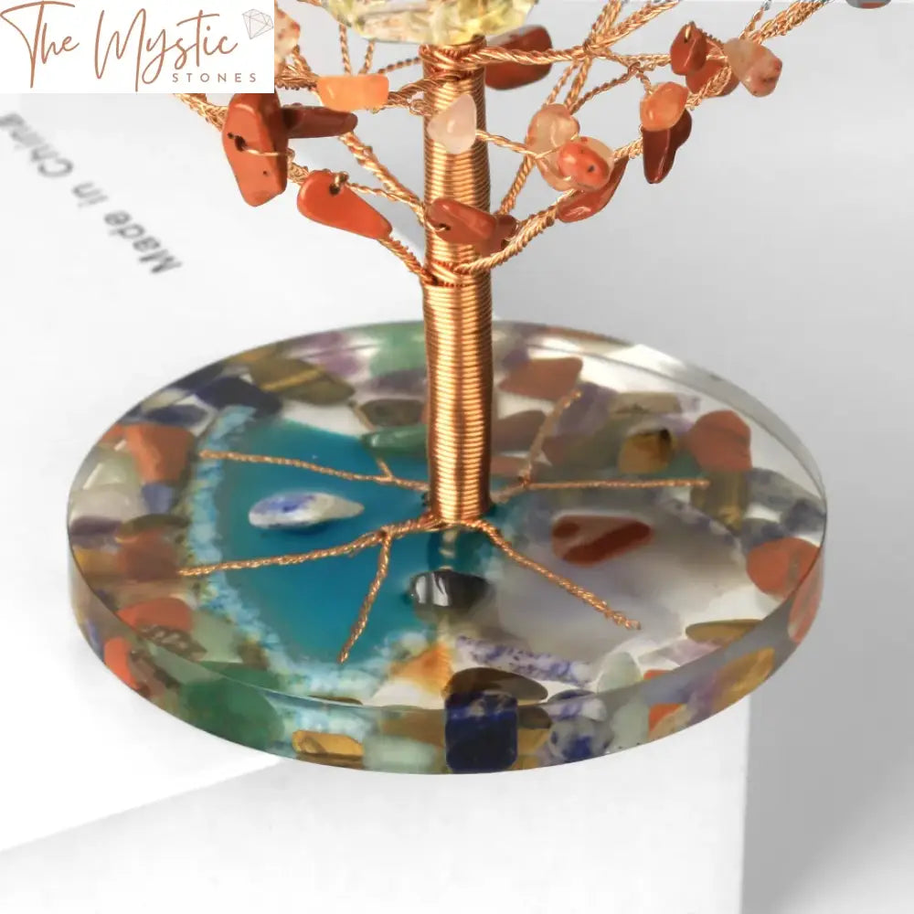 Chakra Crystal Money Tree With Agate Heart Base