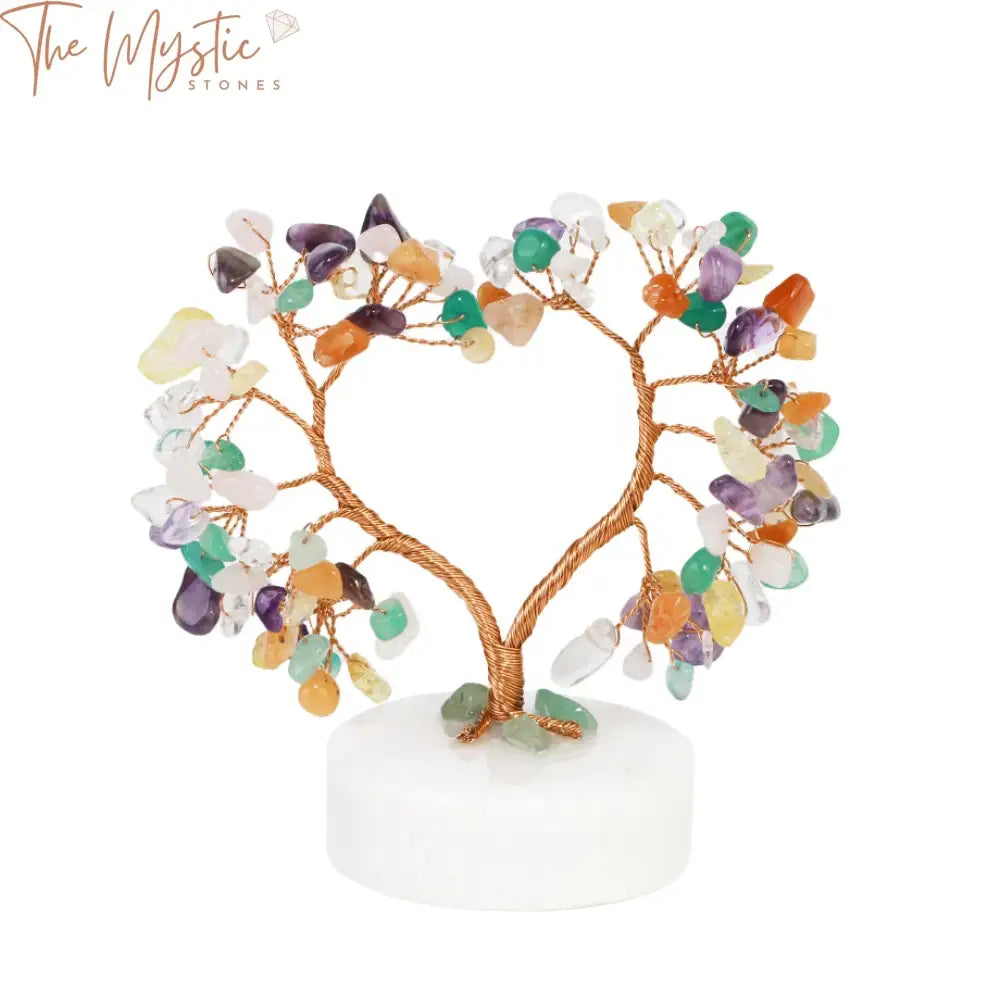 Chakra Crystal Money Tree With Agate Heart Base