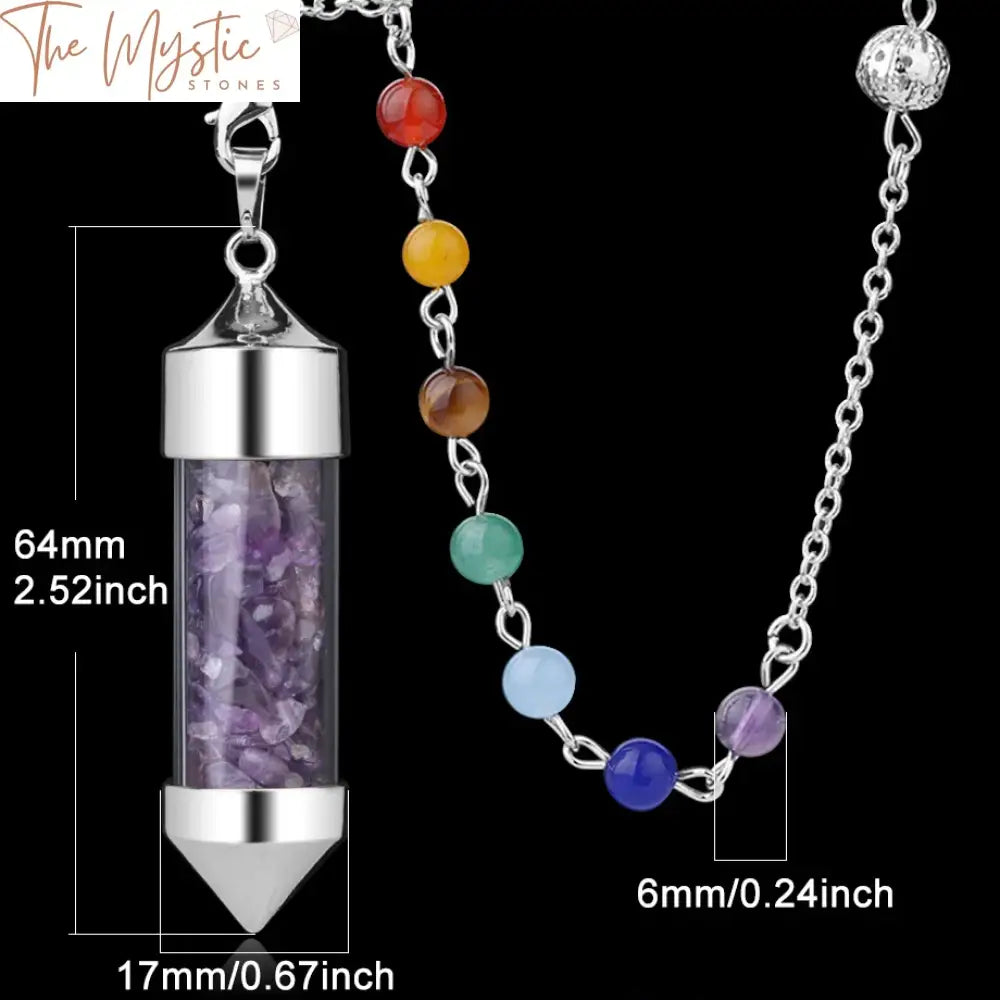 Chakra Crystal Pendulum Necklace