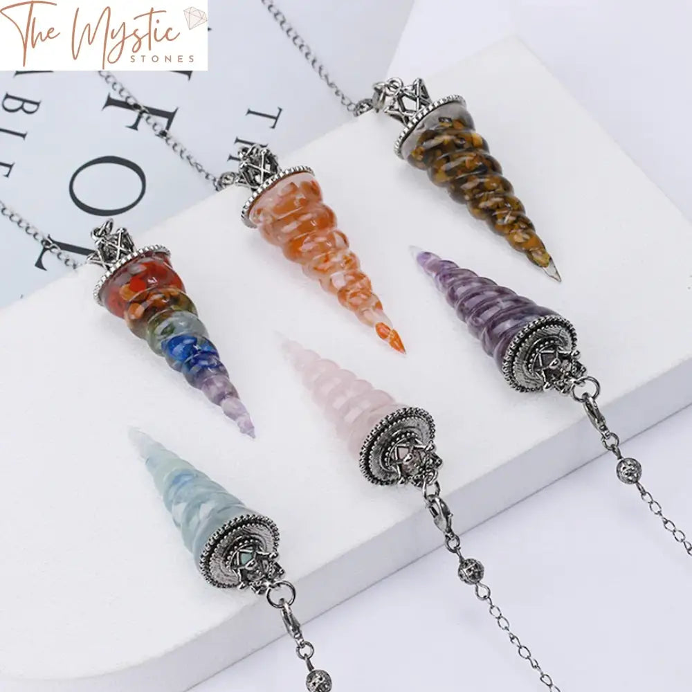 Chakra Crystal Pendulum With Natural Stone Beads