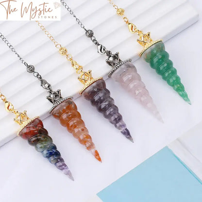 Chakra Crystal Pendulum With Natural Stone Beads