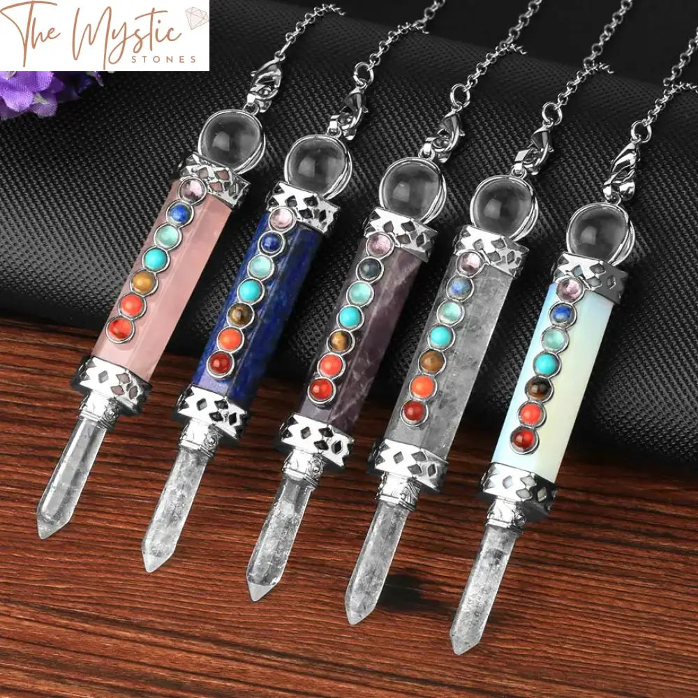 Chakra Crystal Quartz Dowsing Pendulum