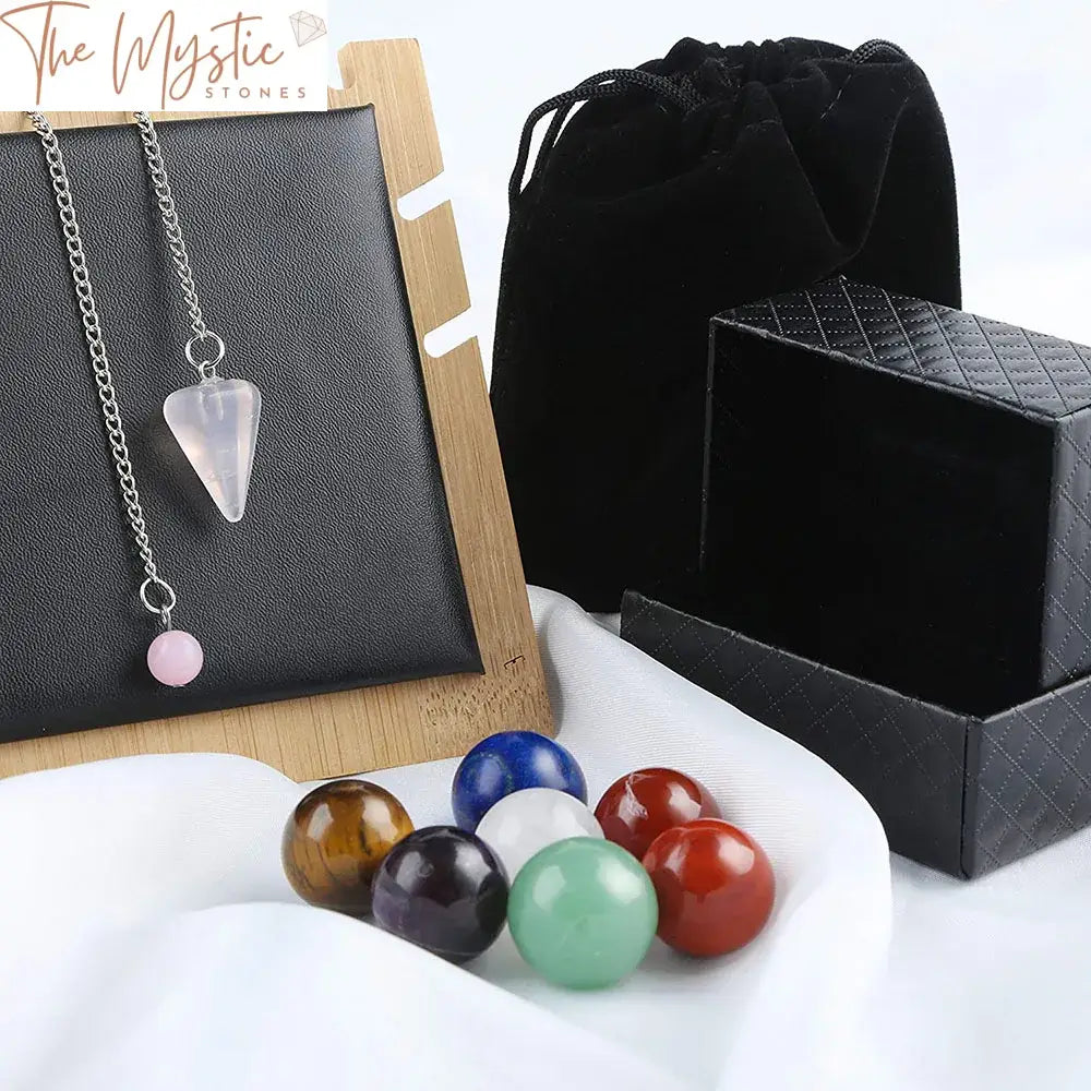 Chakra Crystal Sphere And Pendulum Set