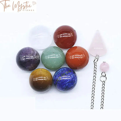 Chakra Crystal Sphere And Pendulum Set