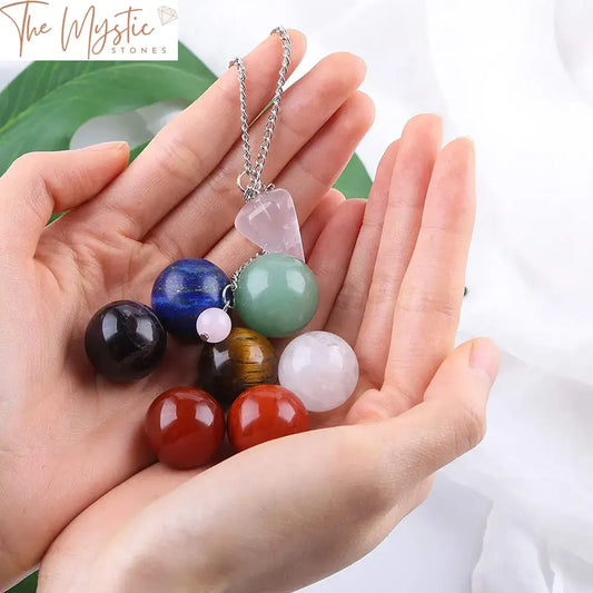 Chakra Crystal Sphere And Pendulum Set